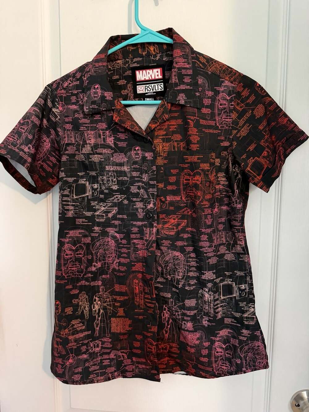 RSVLTS Marvel Iron Man The J.A.R.V.I.S. Size Small KUNUFLEX Short Sleeve Shirt